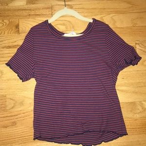 blue and red short sleeve